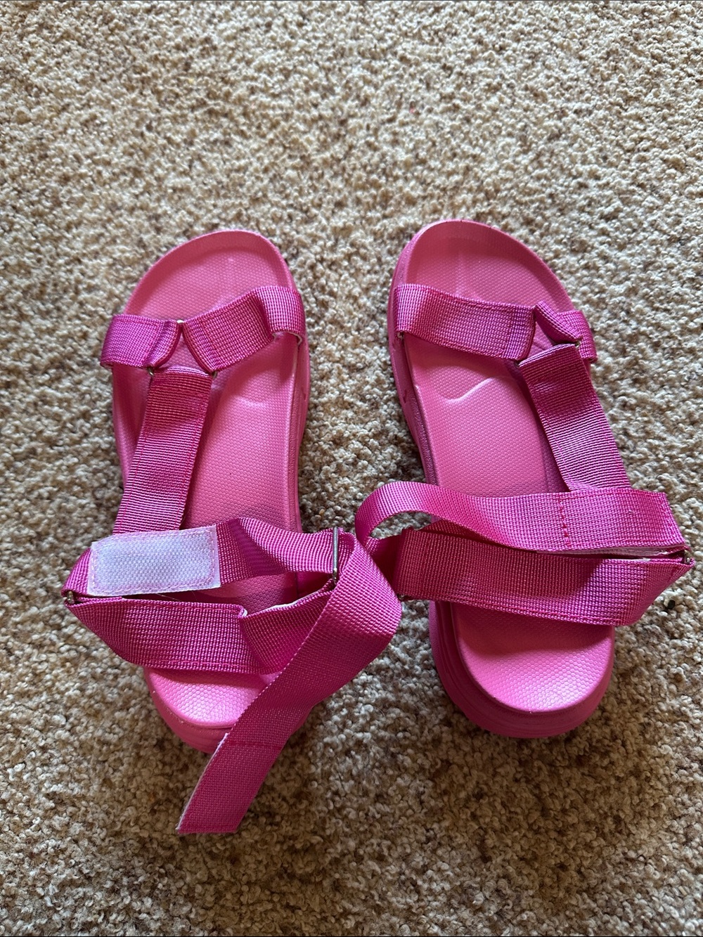 Hot Pink Strappy Sport Sandals